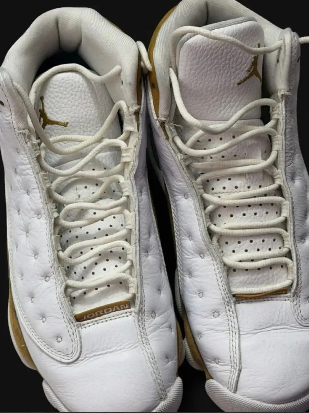 Jordan Men's White and Tan Low-Top Athletic Sneakers